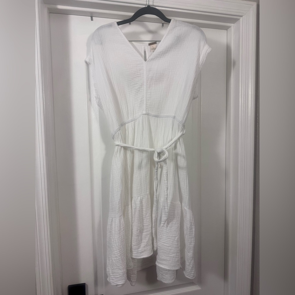 Magaschoni White V-Neck Dress